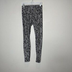 Lululemon Black White Palm Print Leggings Size 4